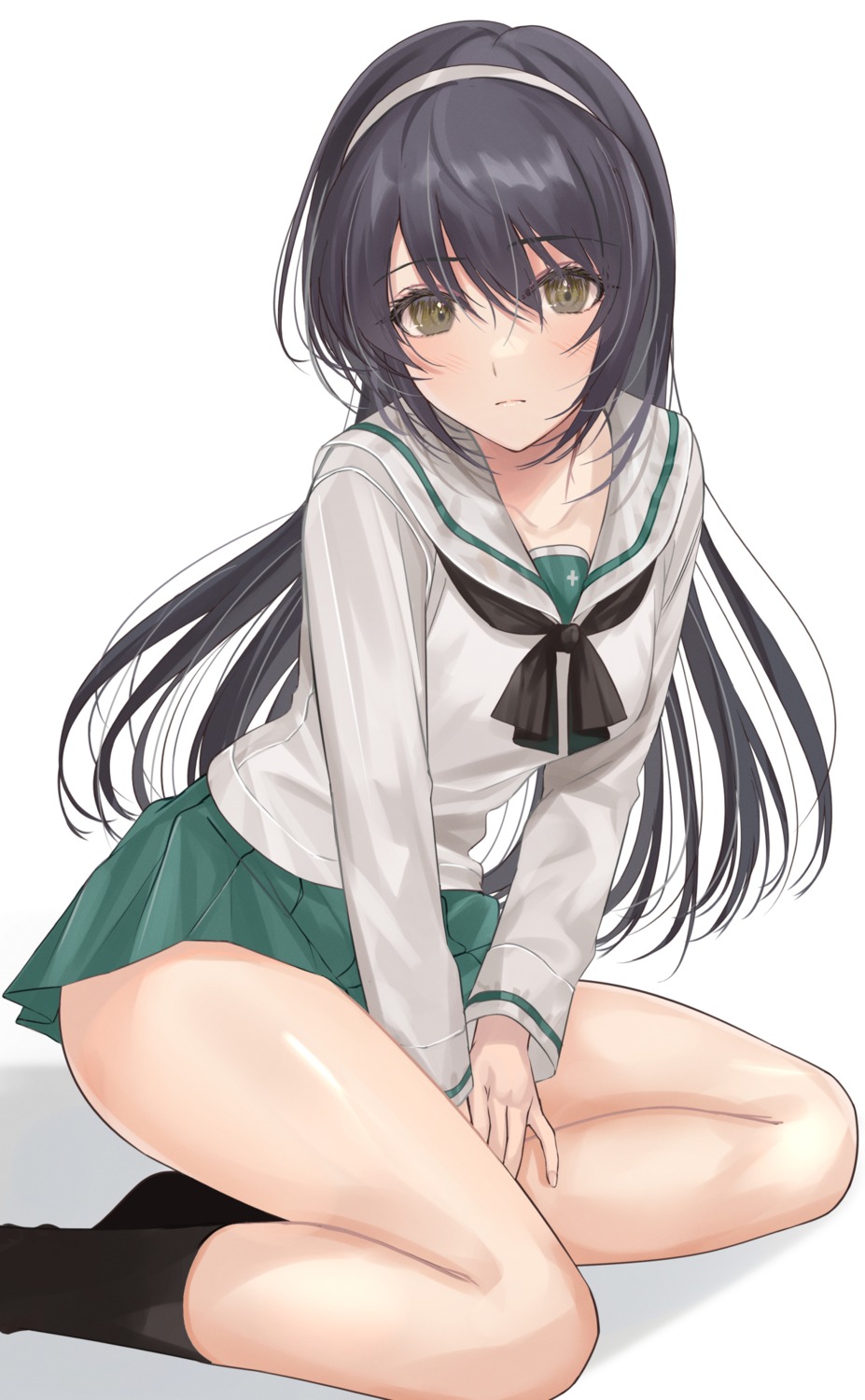 girls_und_panzer, mexif, reizei_mako, seifuku, skirt_lift