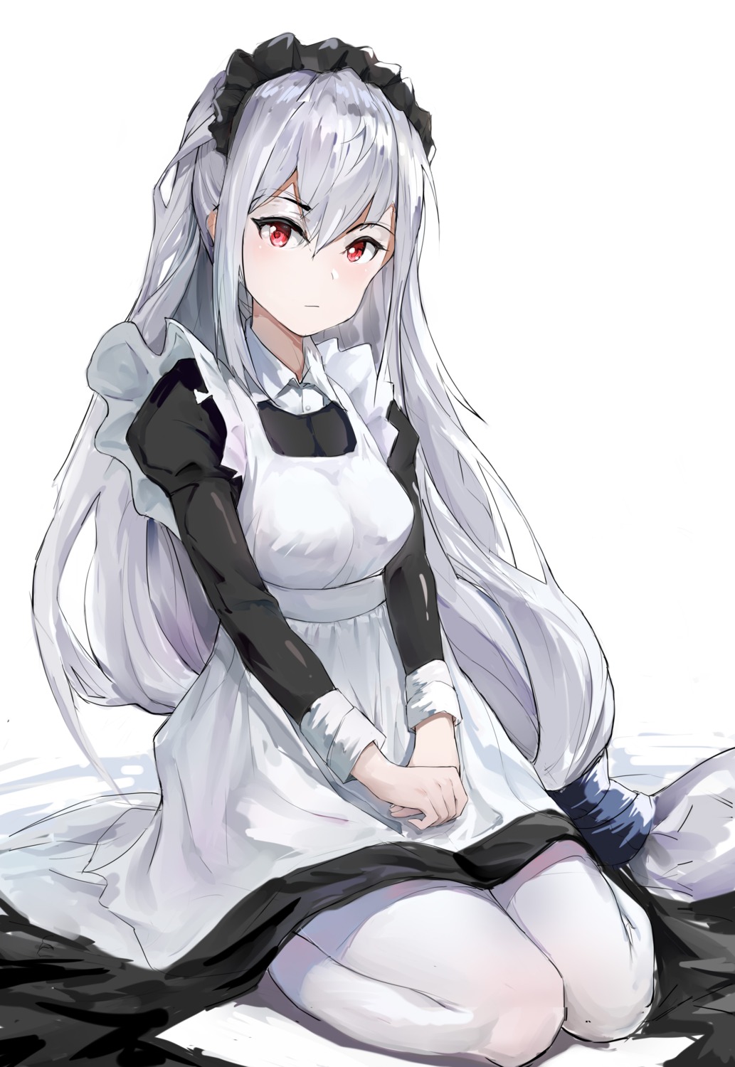 arknights, maid, pantyhose, skadi_(arknights), yuxia_(please6)