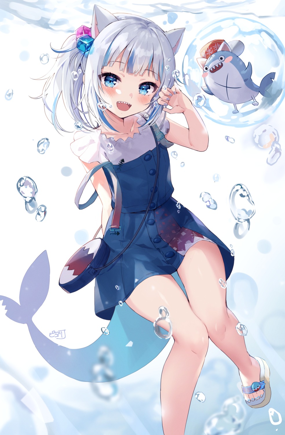 animal_ears, gawr_gura, hololive, hololive_english, nekomimi, piyoyanagi, tail