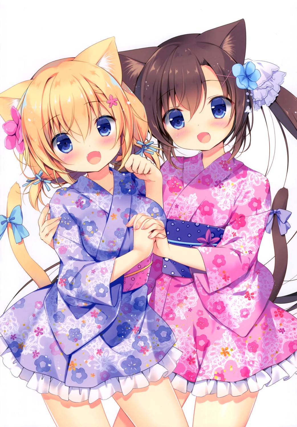 animal_ears, kurumina_(canvas+garden), miyasaka_miyu, nekomimi, neneka_(canvas+garden), tail, yukata