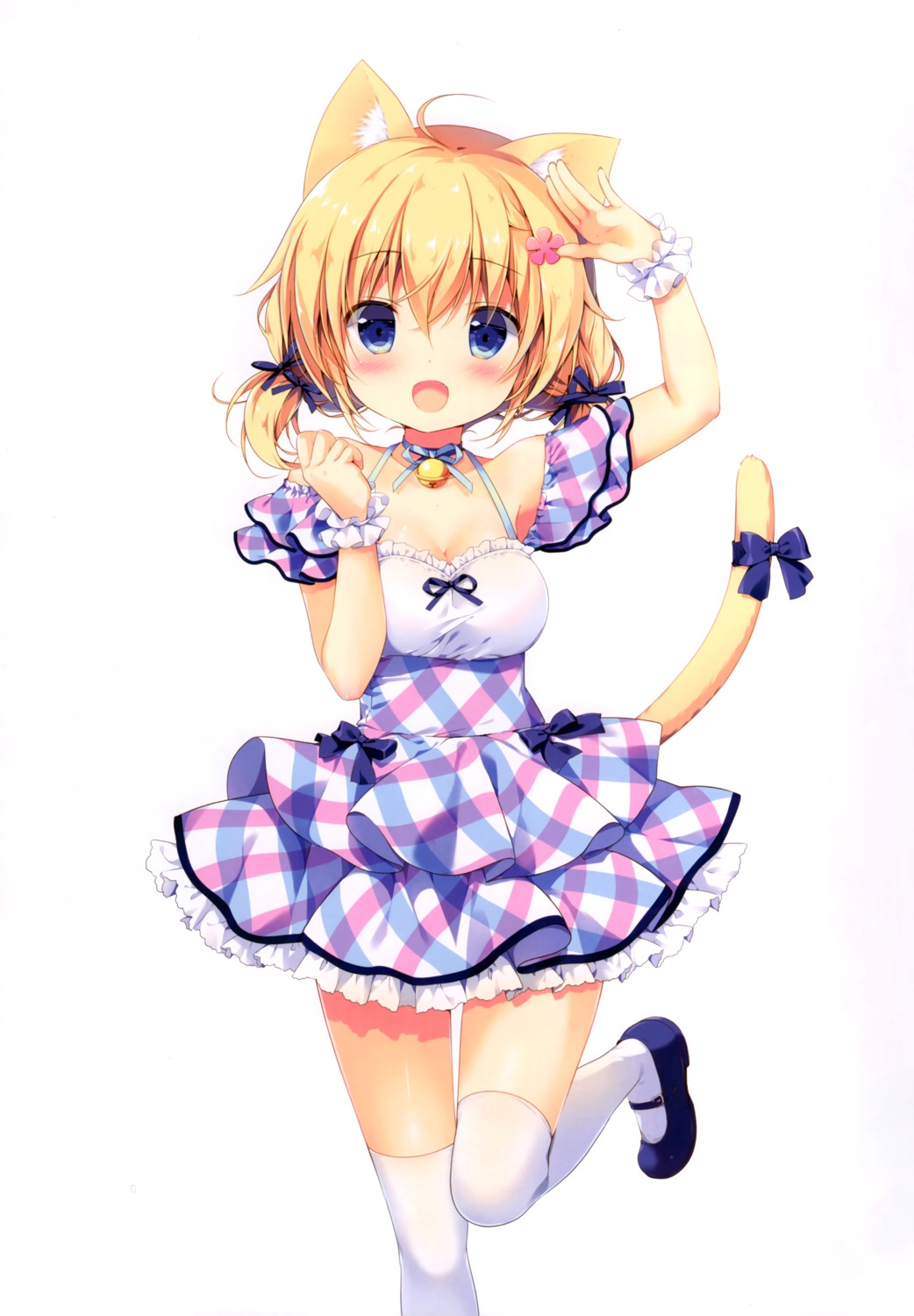 animal_ears, dress, kurumina_(canvas+garden), miyasaka_miyu, nekomimi, tail, thighhighs