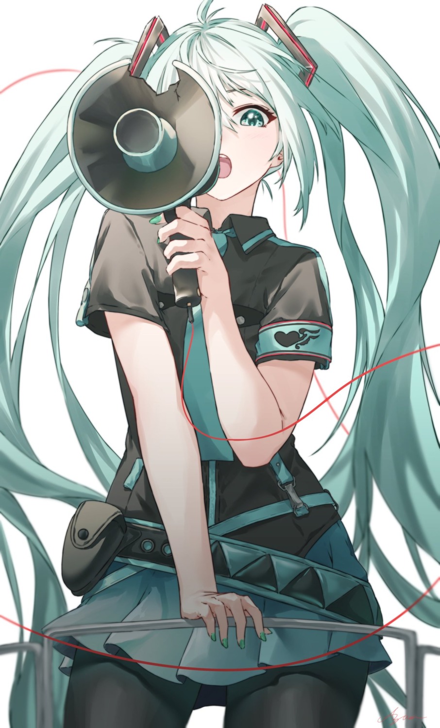 azusa_(azunyan12), hatsune_miku, koi_wa_sensou_(vocaloid), pantyhose, vocaloid