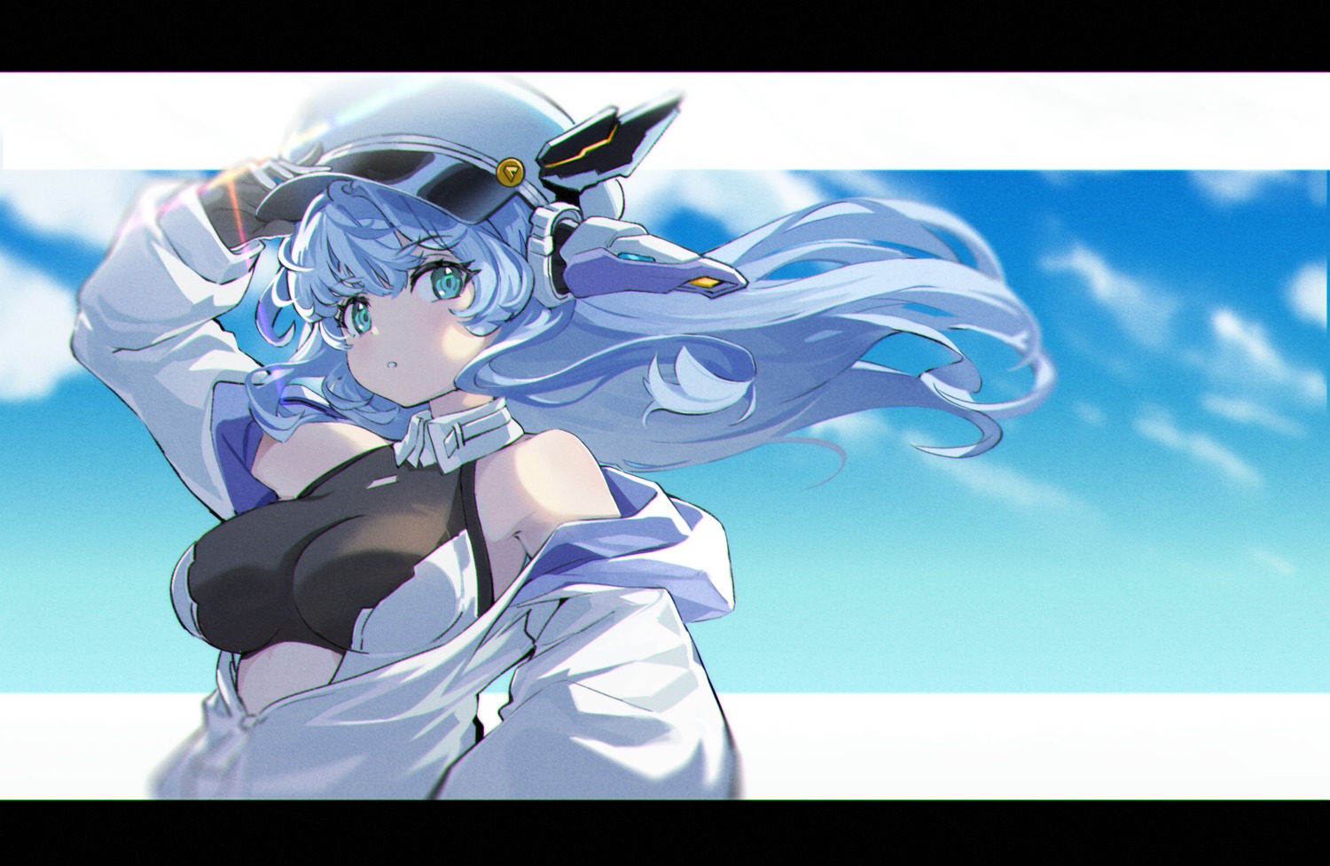 artery_gear_fusion, bodysuit, mecha_musume, nio_(artery_gear_fusion), open_shirt, youmu_(tomgoku2)