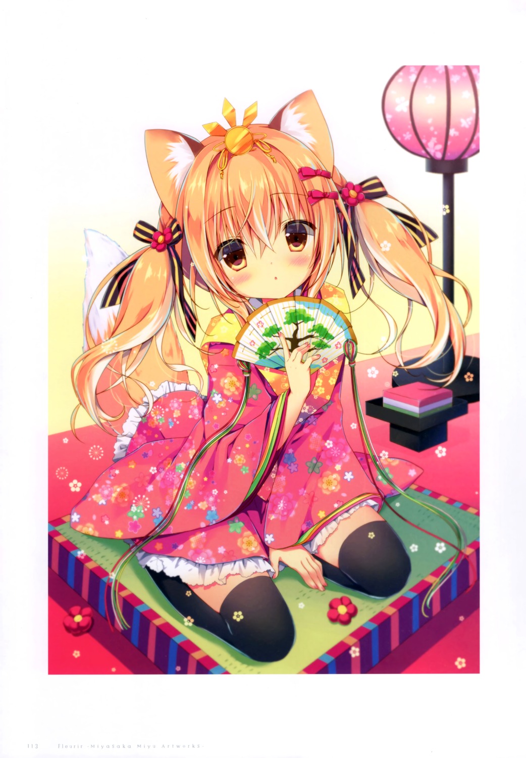animal_ears, hiyori_(canvas+garden), japanese_clothes, kitsune, miyasaka_miyu, tail, thighhighs