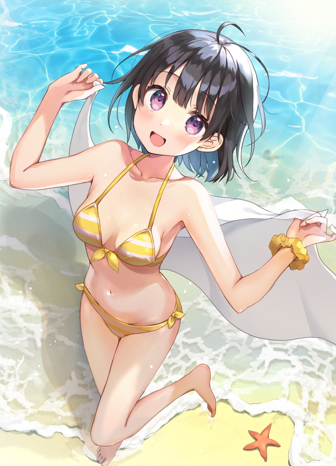 bikini, mafuyu_shima, swimsuits, towel