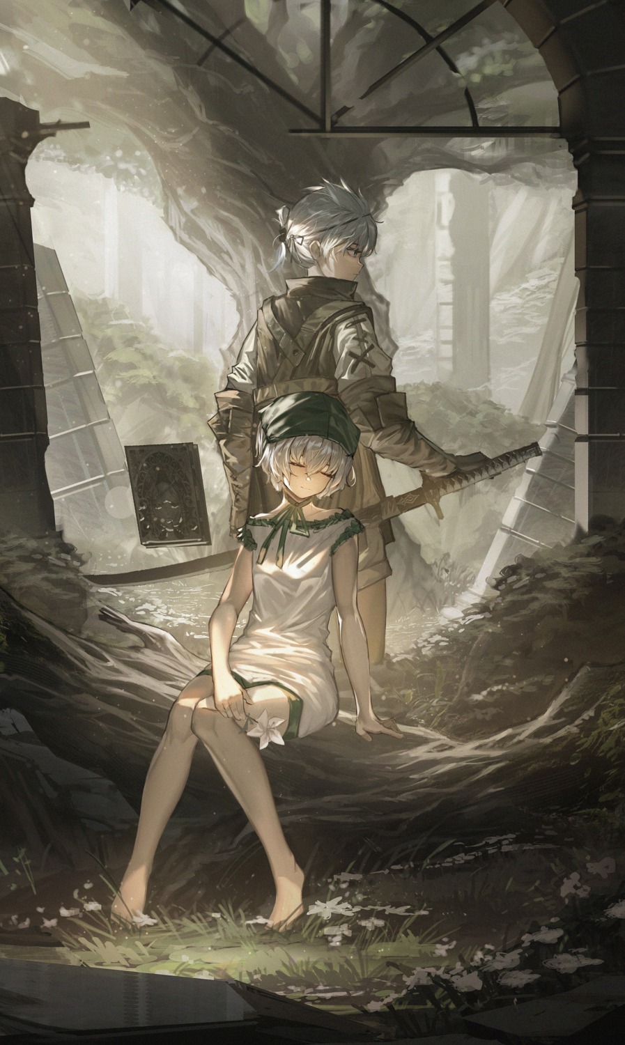 doren, dress, nier, nier_(character), nier_replicant, sword, yonah