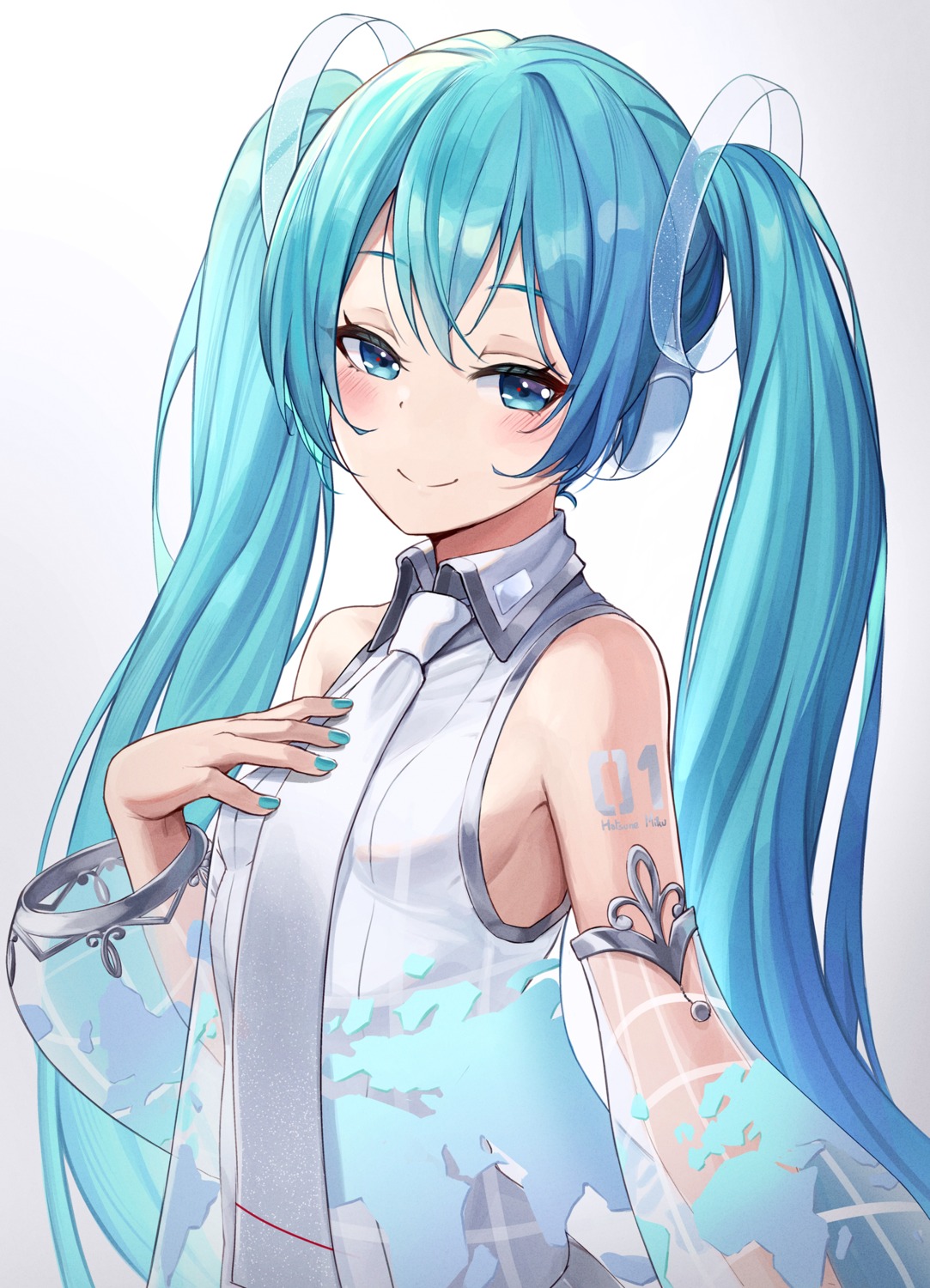 bibboss39, hatsune_miku, hatsune_miku_expo, headphones, see_through, tattoo, vocaloid