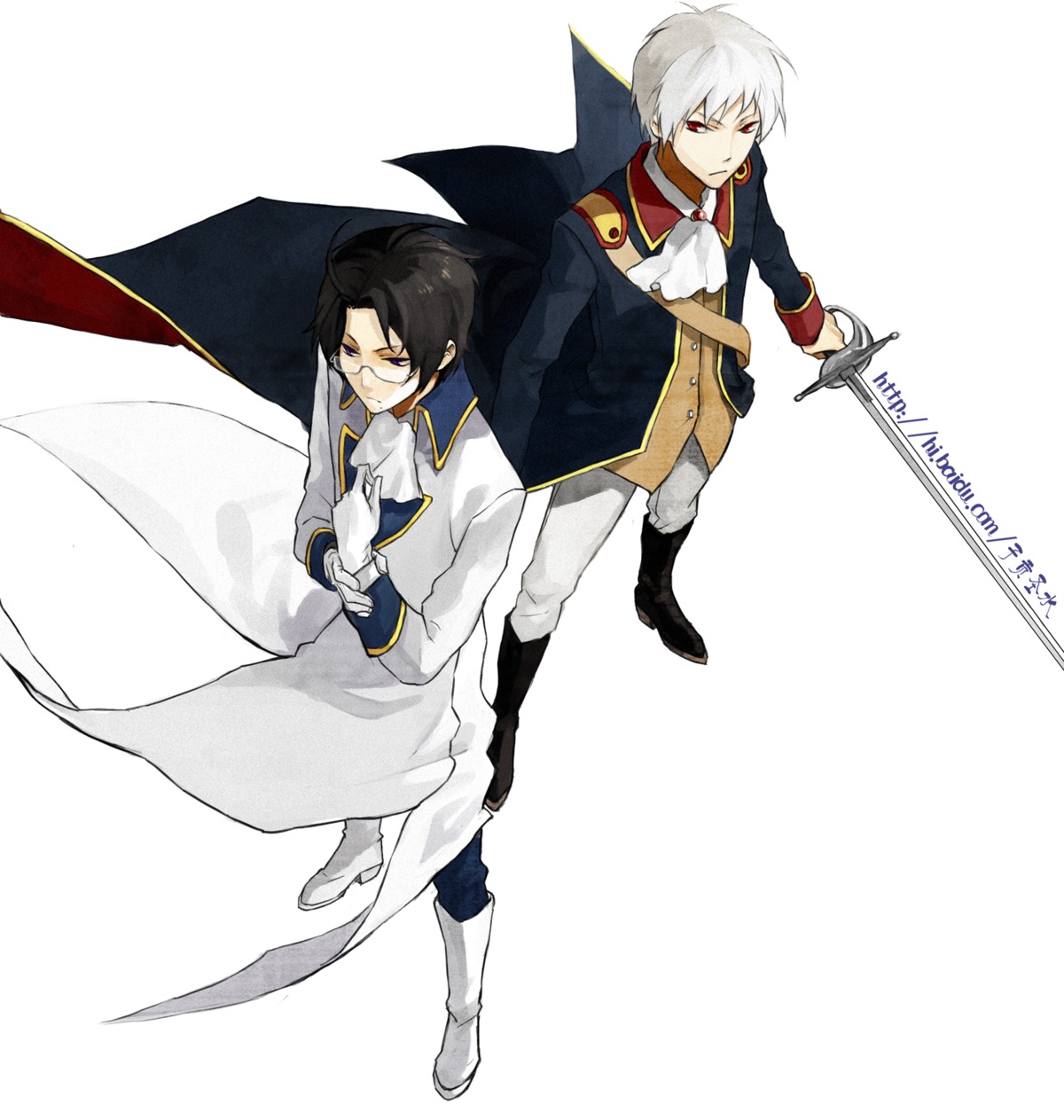 austria, hetalia_axis_powers, male, prussia, psd, sword