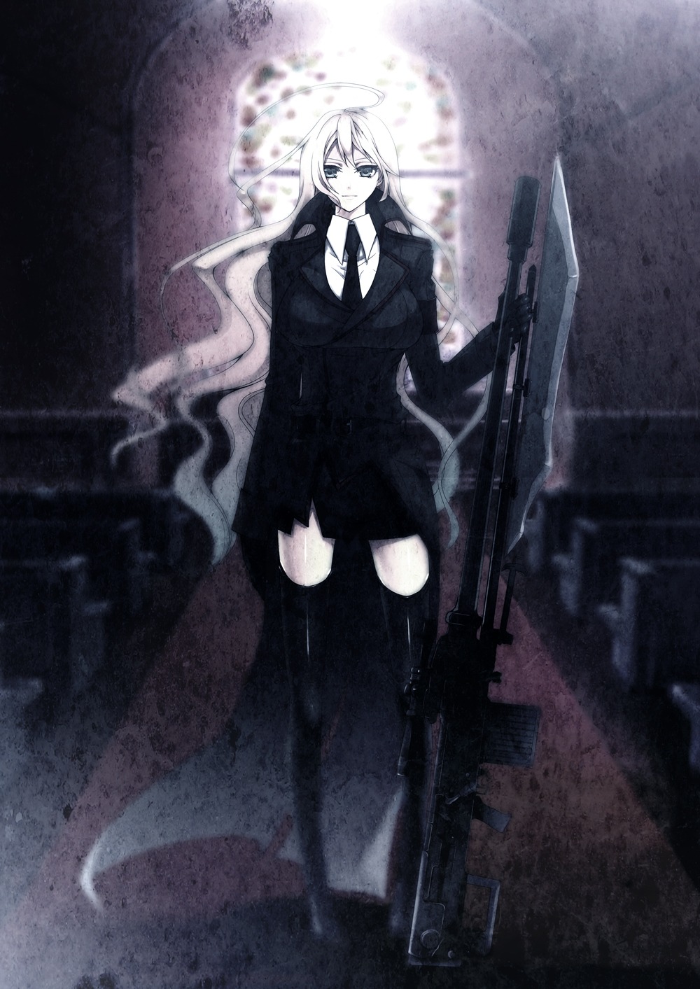 gun, nicole, thighhighs
