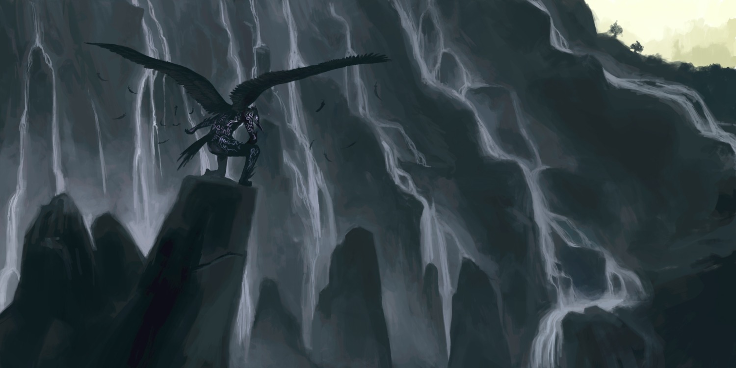hiraoka_masamune, landscape, monster