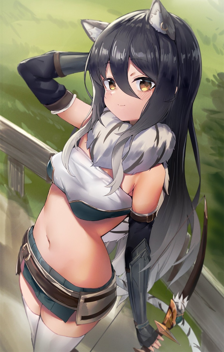 animal_ears, armor, kashiwazaki_shiori, kure_(kure_ng), princess_connect!, princess_connect!_re:dive, tail, thighhighs