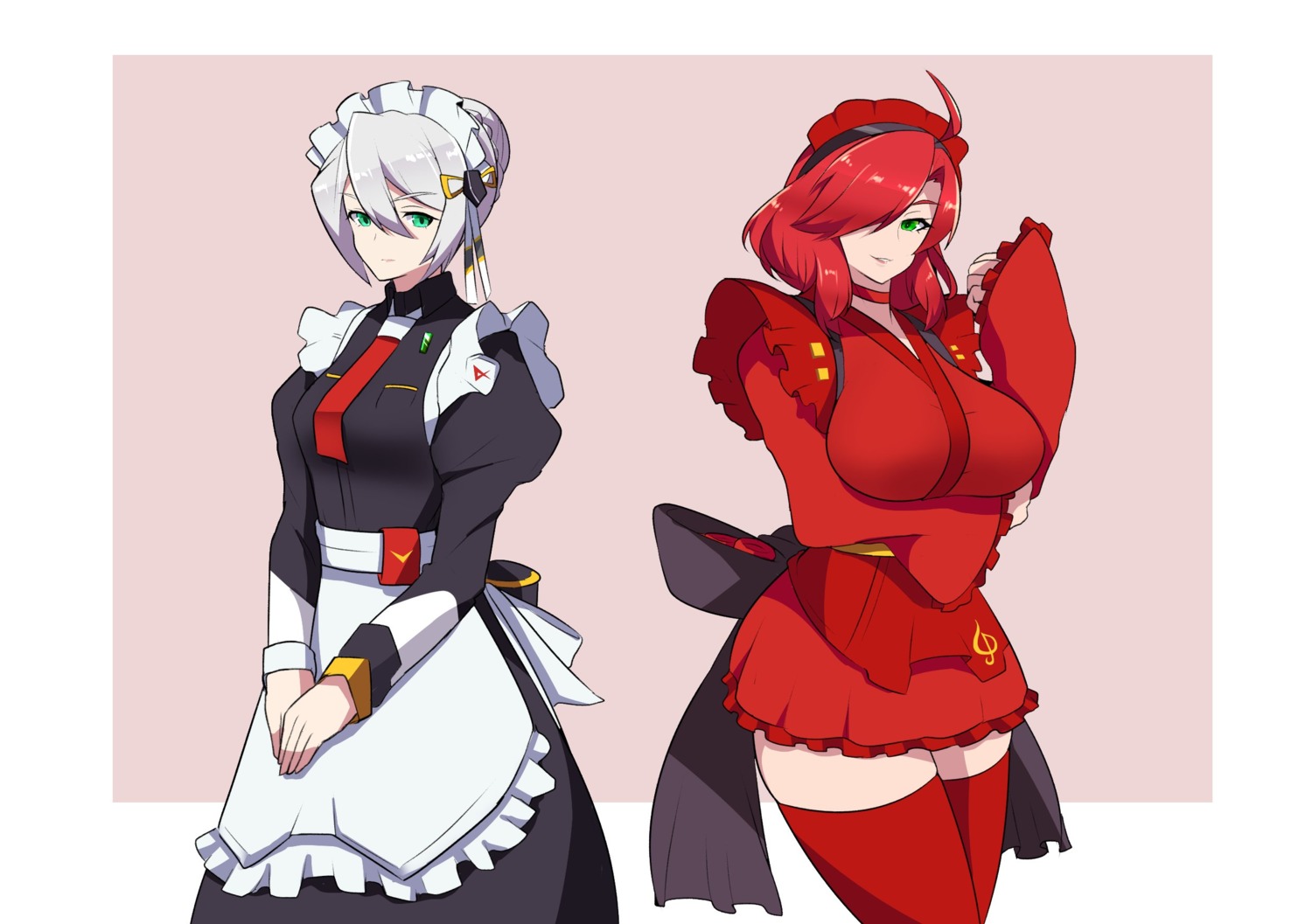altronage, char's_counterattack, gundam, maid, nu_gundam, sazabi, thighhighs, wa_maid