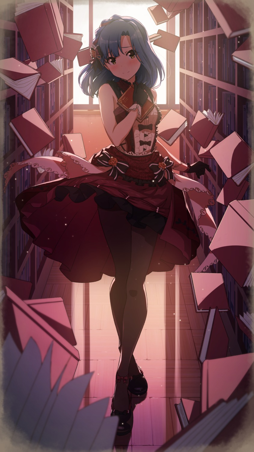 amochin, nanao_yuriko, pantyhose, skirt_lift, the_idolm@ster, the_idolm@ster_million_live!