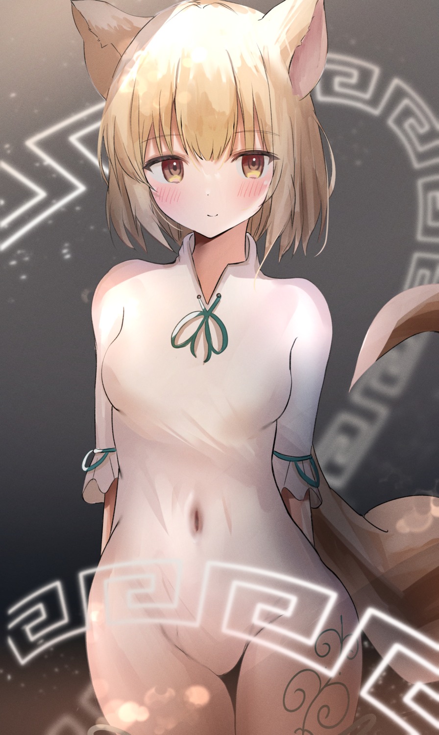 animal_ears, aohane, asian_clothes, kitsune, kudamaki_tsukasa, tail, touhou