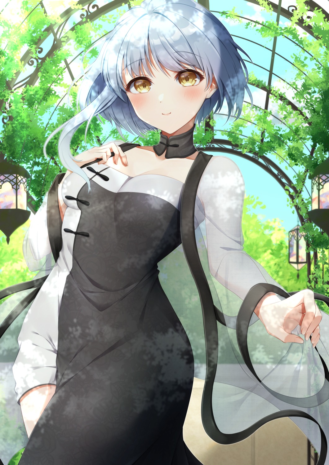 aika_(1019-akari), cleavage, dress, see_through