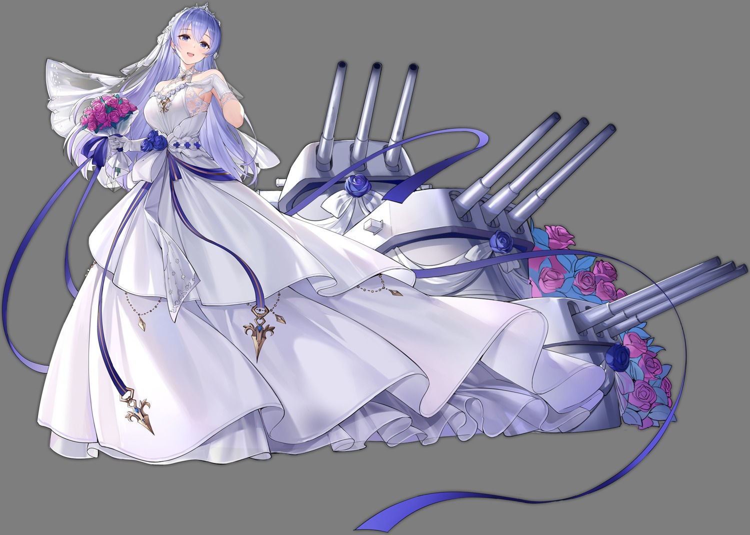 azur_lane, dress, kaede_(yumesaki_kaede), no_bra, rodney_(azur_lane), transparent_png, wedding_dress