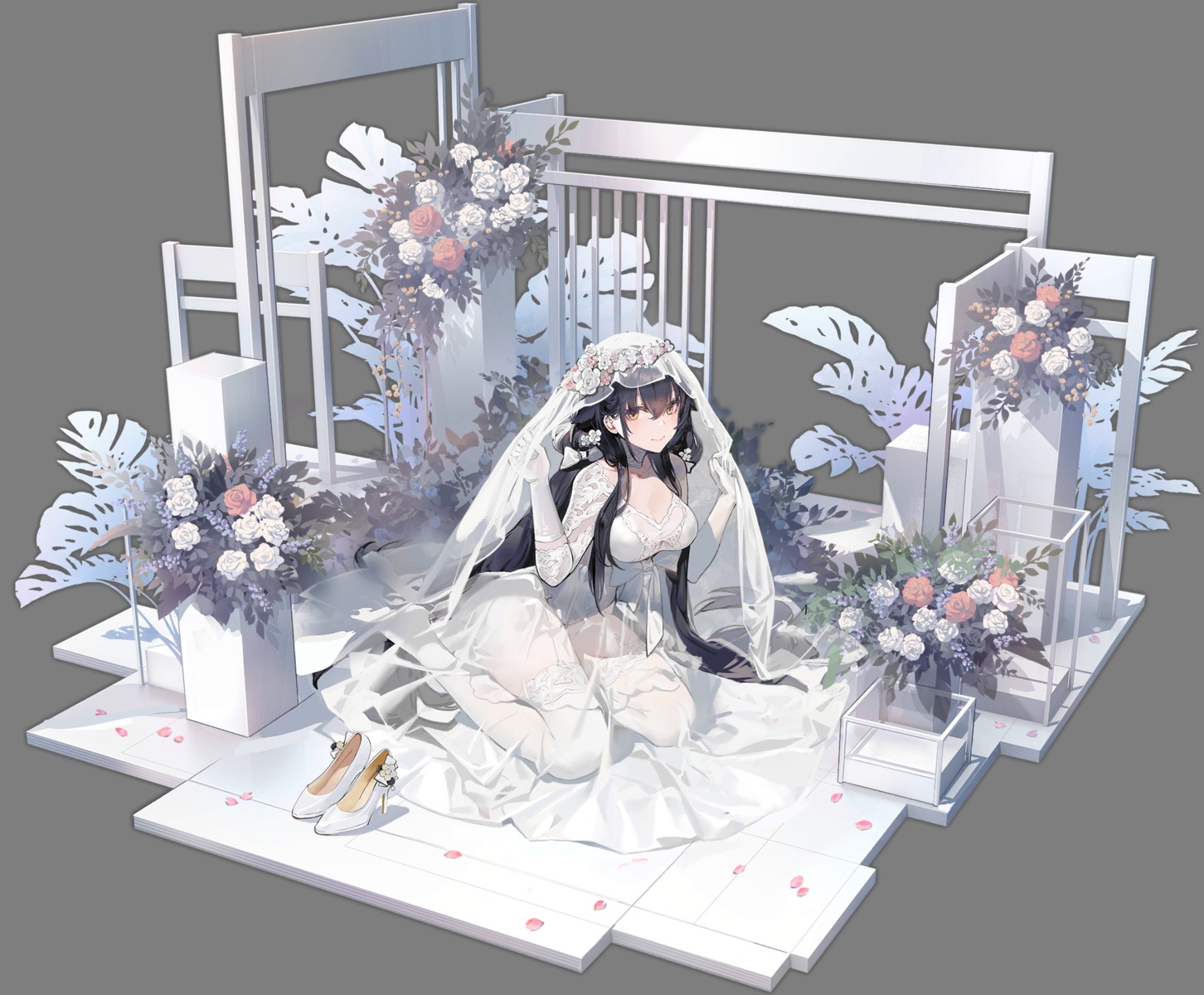 azuma_(azur_lane), azur_lane, cleavage, dress, kishiyo, see_through, stockings, thighhighs
