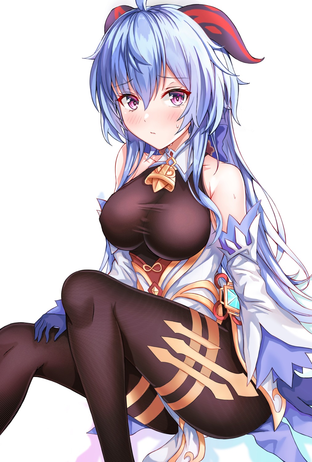 asian_clothes, ganyu, genshin_impact, horns, neon_(hhs9444)