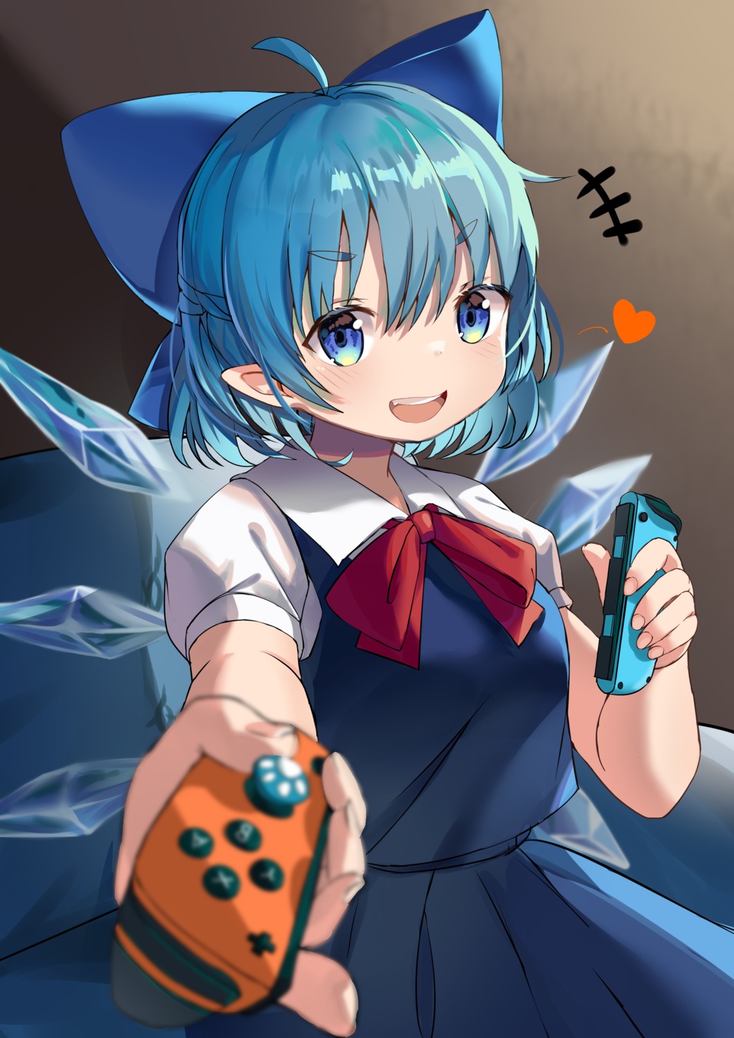cirno, hxj_(2324184595), pointy_ears, touhou, wings