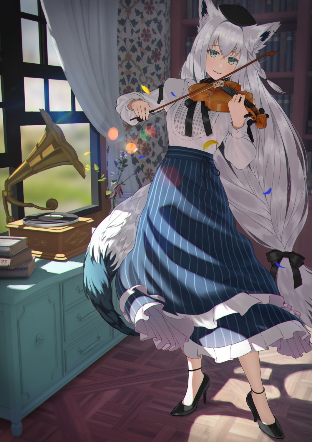 animal_ears, heels, hololive, hololive_gamers, kitsune, shirakami_fubuki, tail, yukinashi