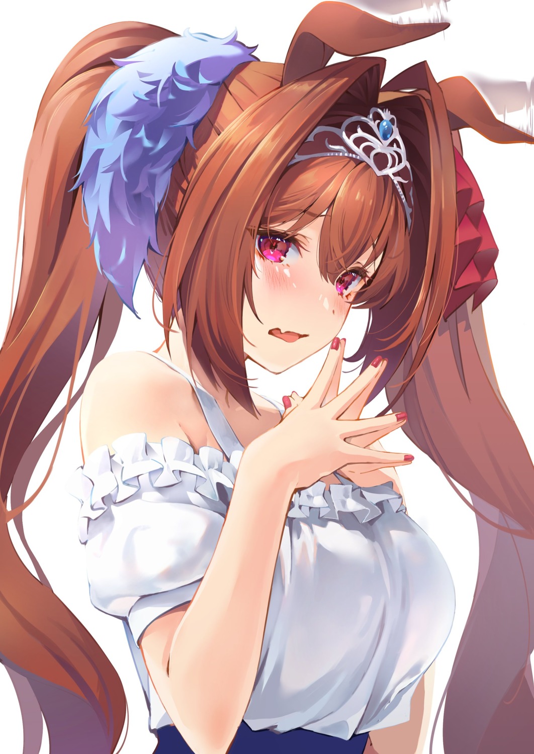 animal_ears, breast_hold, daiwa_scarlet_(umamusume), katsumata_masato, uma_musume_pretty_derby