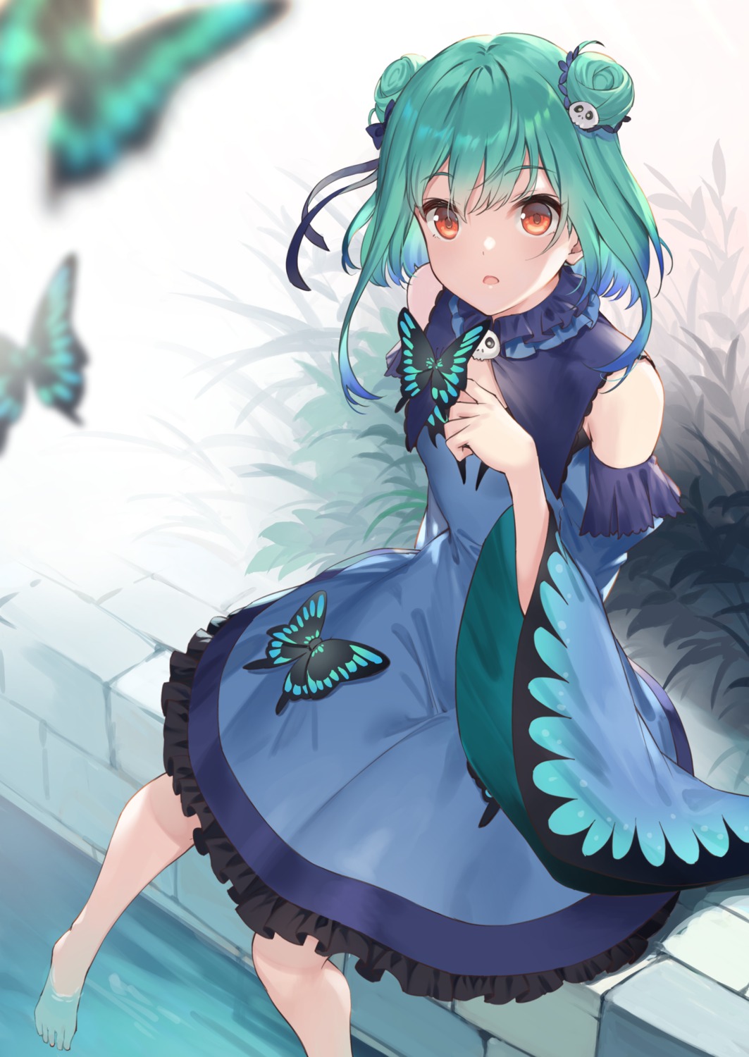 akanebi, dress, hololive, uruha_rushia, wet