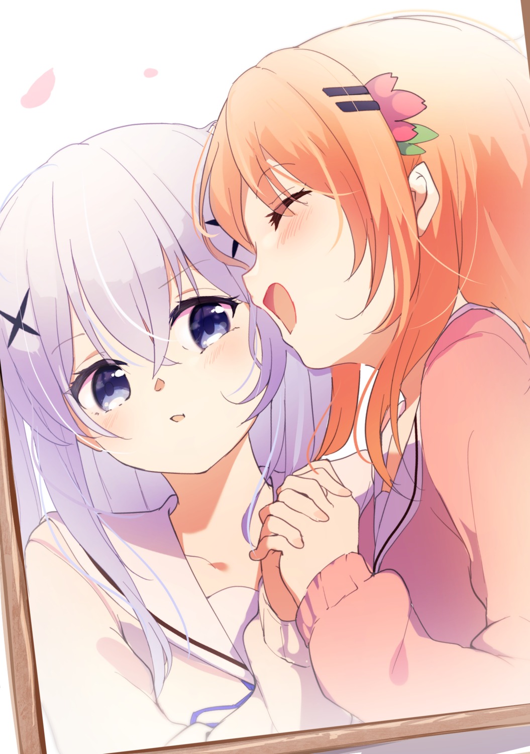 gochuumon_wa_usagi_desu_ka?, hoto_cocoa, kafuu_chino, seifuku, suwakana, sweater, yuri