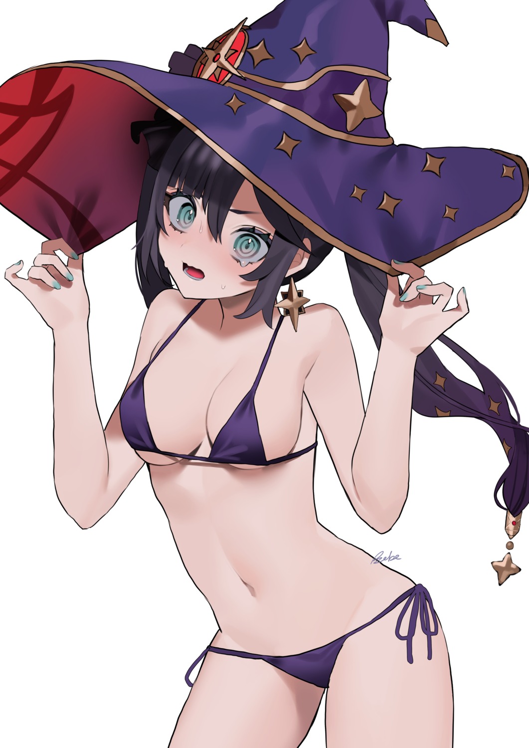 bebe_pp, bikini, genshin_impact, mona_megistus, swimsuits, witch