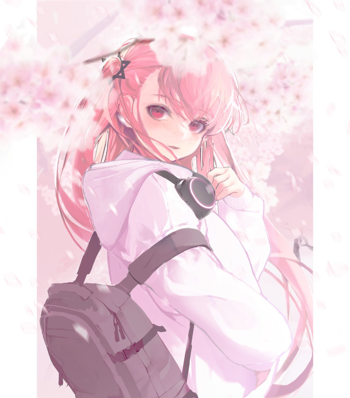 amejaga, girls_frontline, headphones, negev_(girls_frontline)