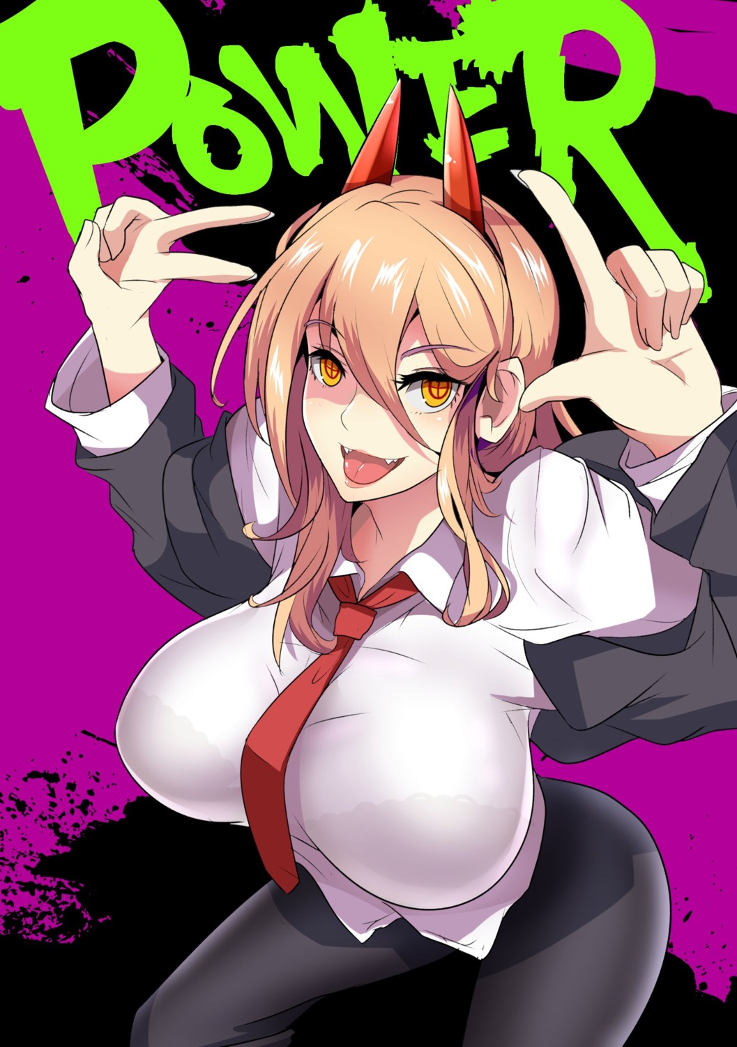 altronage, business_suit, chainsaw_man, horns, power_(chainsaw_man)