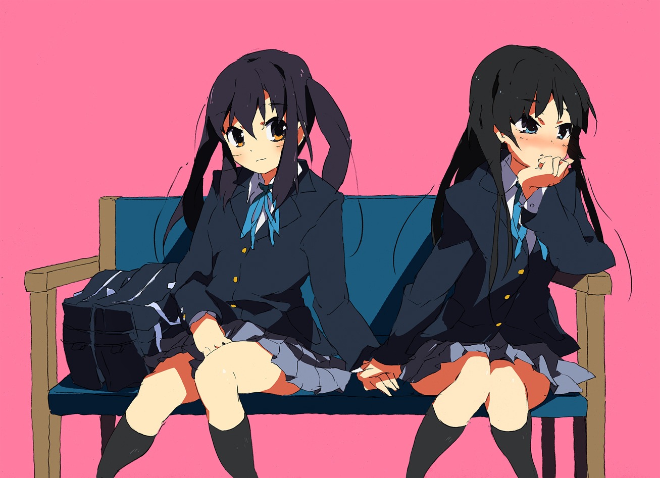 akiyama_mio, k-on!, kitano_yuusuke, nakano_azusa, seifuku