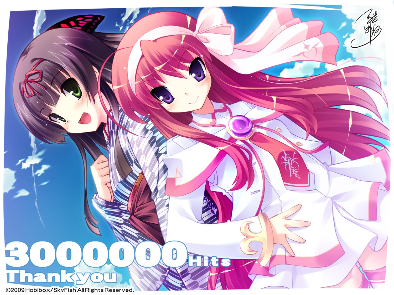 asagiri_itsuki, crossover, dress, kimono, kiss_yori_saki_ni_koi_yori_hayaku, prim_rina_oaklane, primary_~magical★trouble★scramble~, skyfish