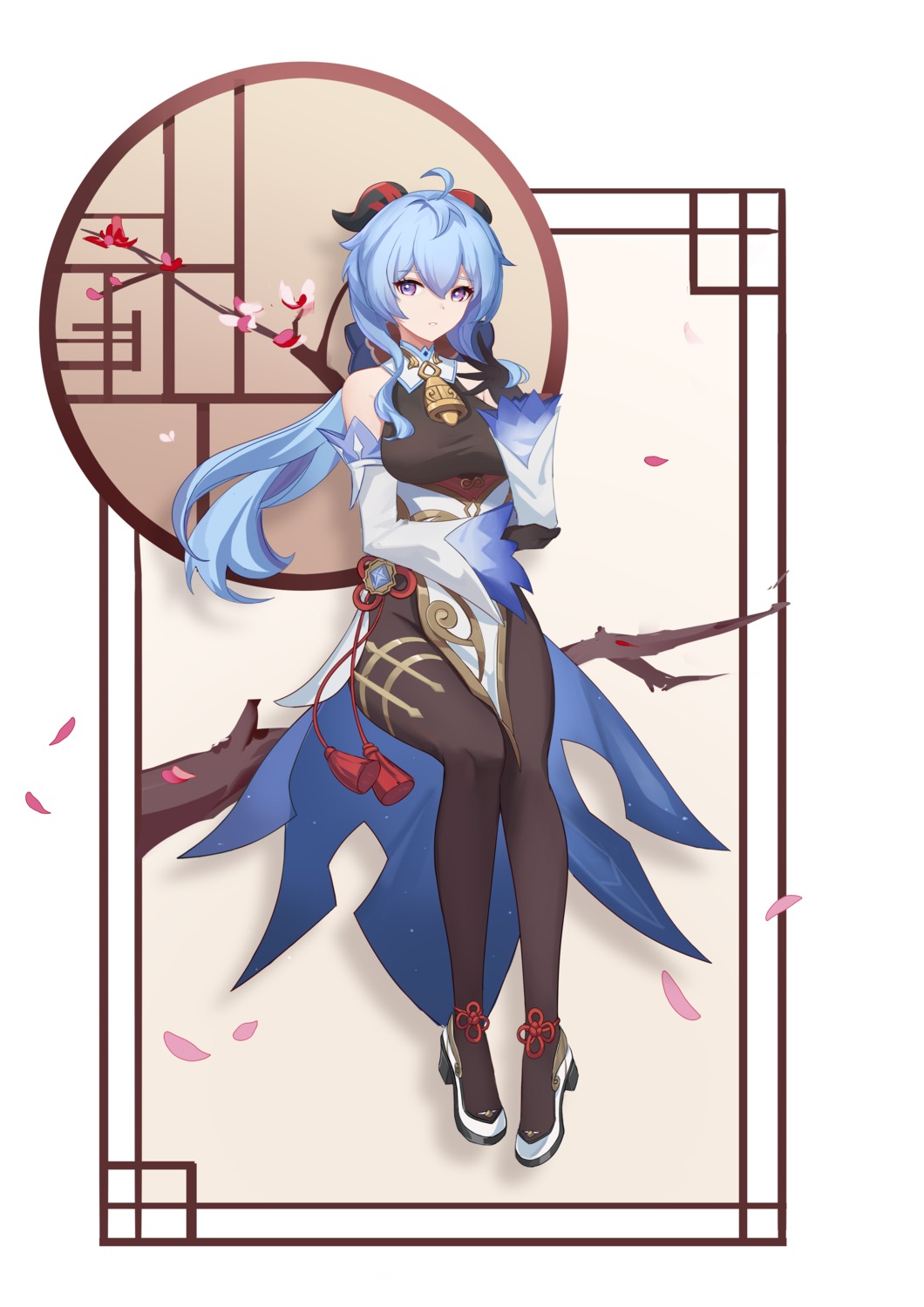 asian_clothes, ganyu, genshin_impact, heels, horns, minusk9