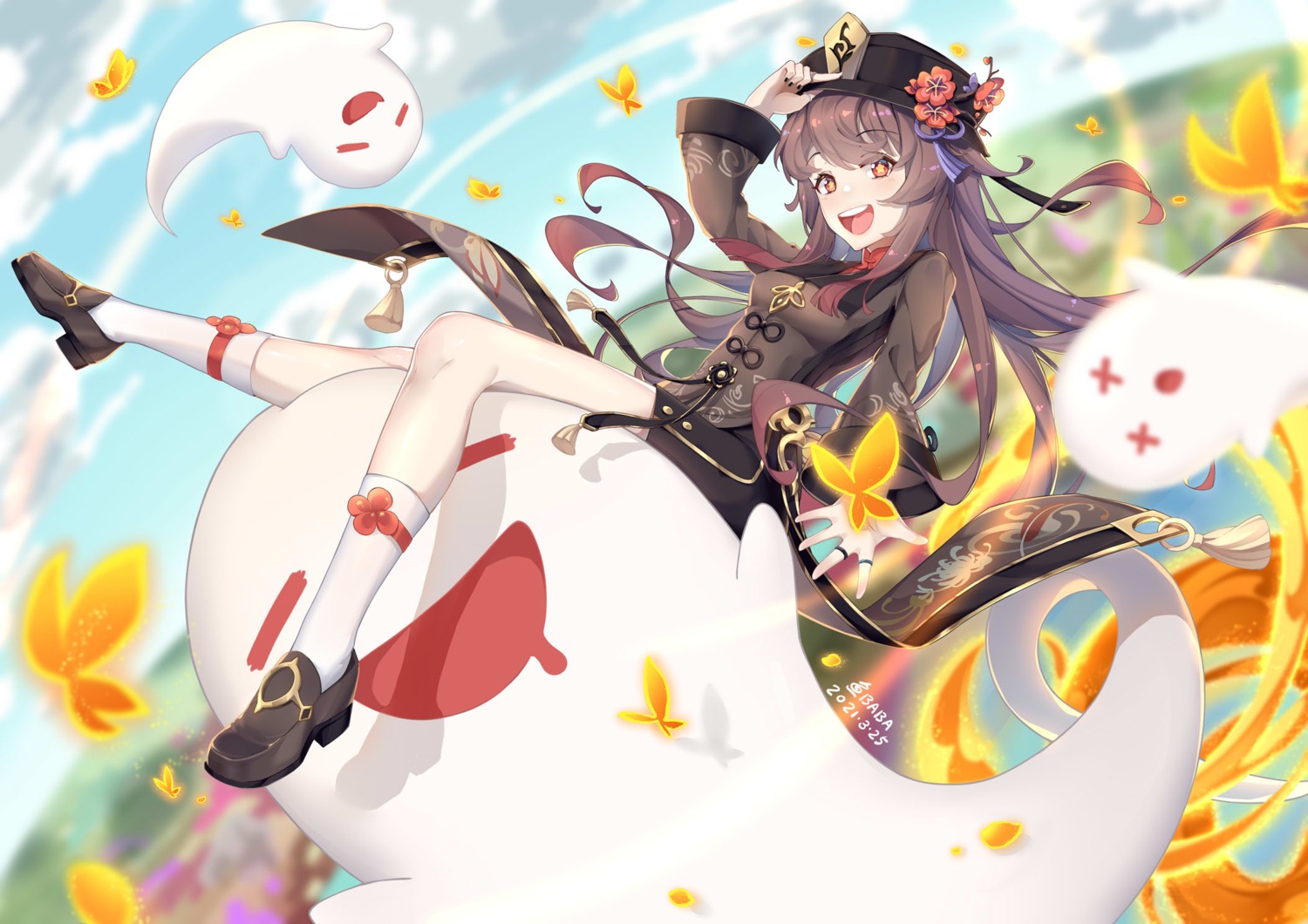 asian_clothes, genshin_impact, hu_tao, yu_e_baba