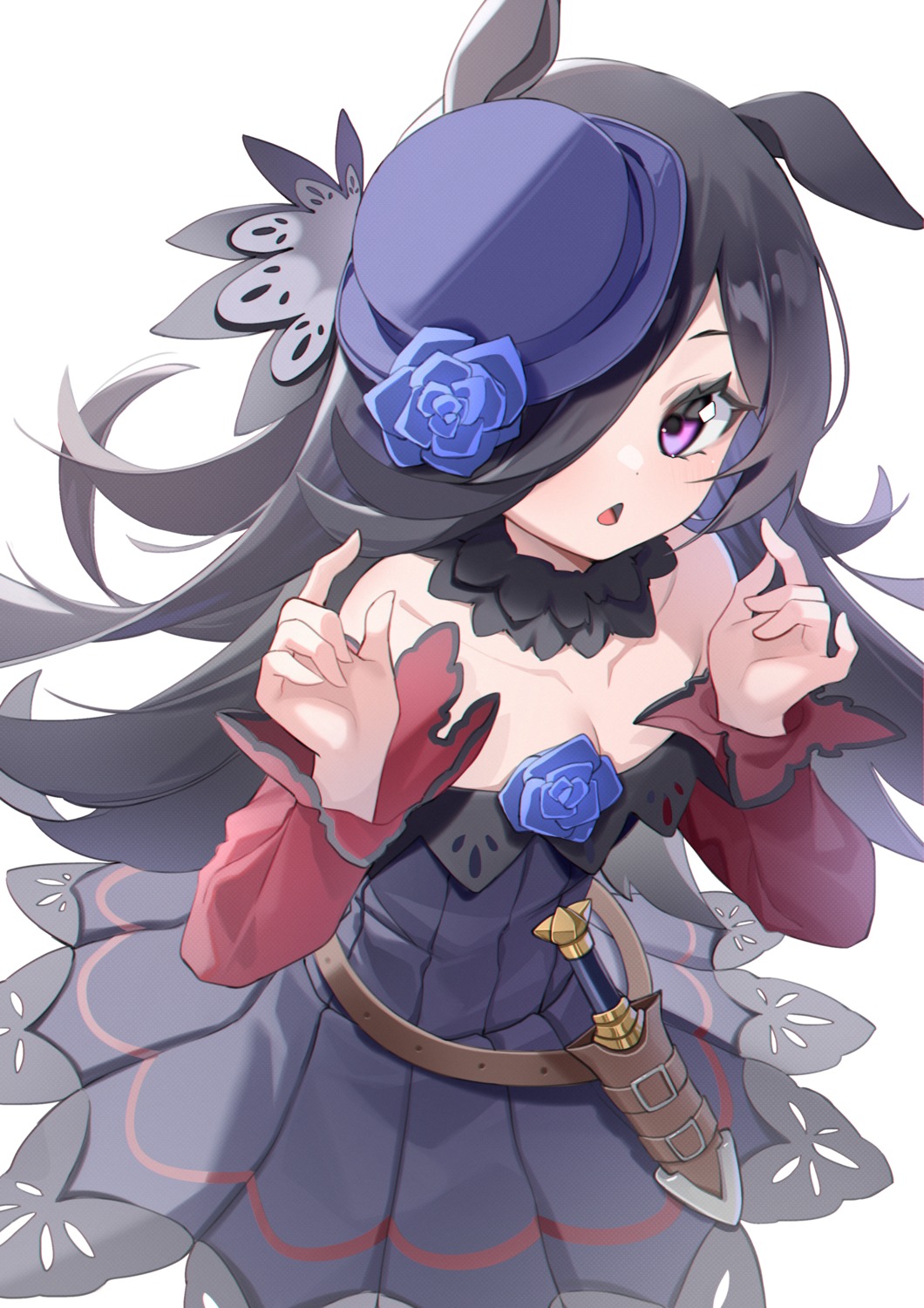 animal_ears, dress, miyu10366, no_bra, rice_shower_(umamusume), uma_musume_pretty_derby, weapon