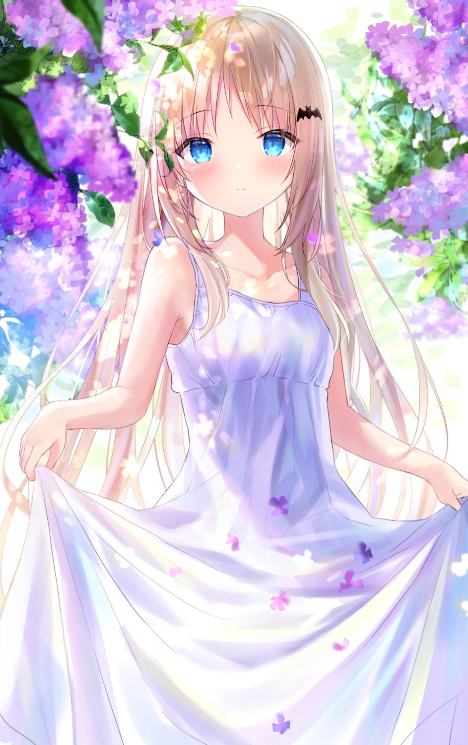 dress, little_busters!, noumi_kudryavka, ponponnun, skirt_lift, summer_dress