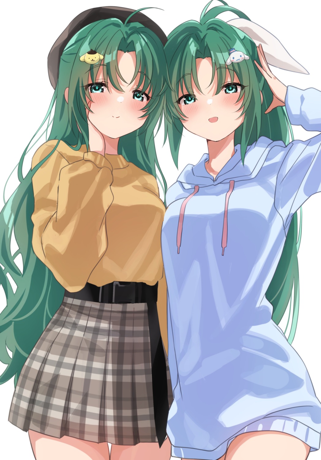 higurashi_no_naku_koro_ni, ponponnun, sonozaki_mion, sonozaki_shion, sweater
