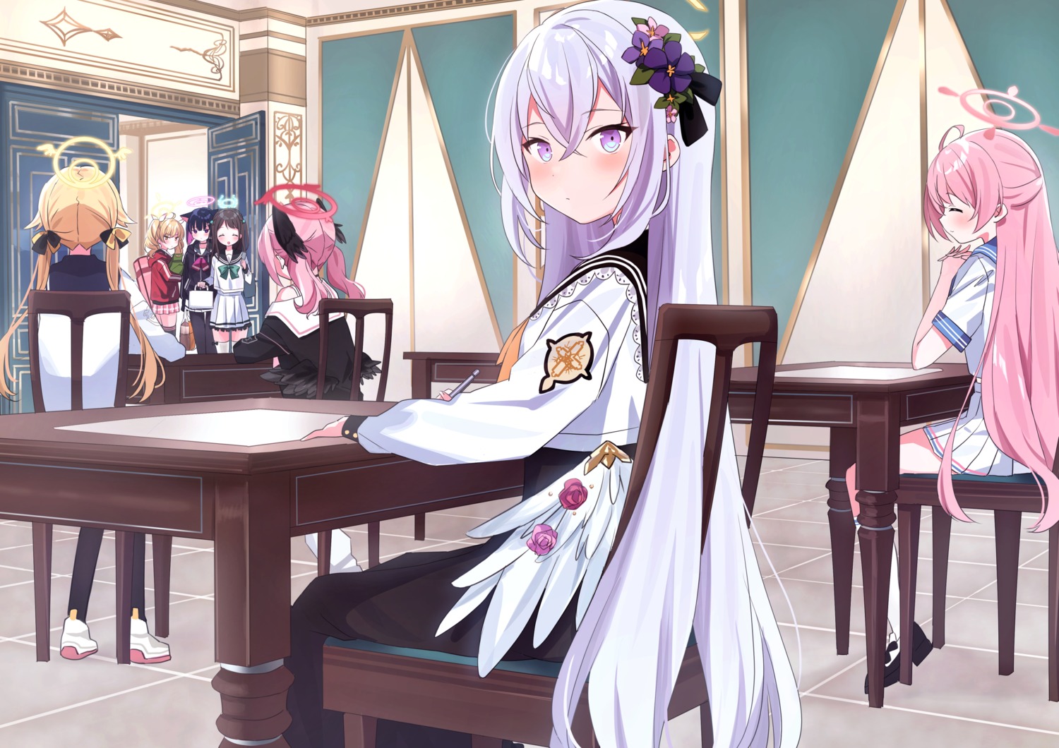 ajitani_hifumi, angel, animal_ears, blue_archive, halo, ibaragi_yoshimi, kurimura_airi, kyouyama_kazusa