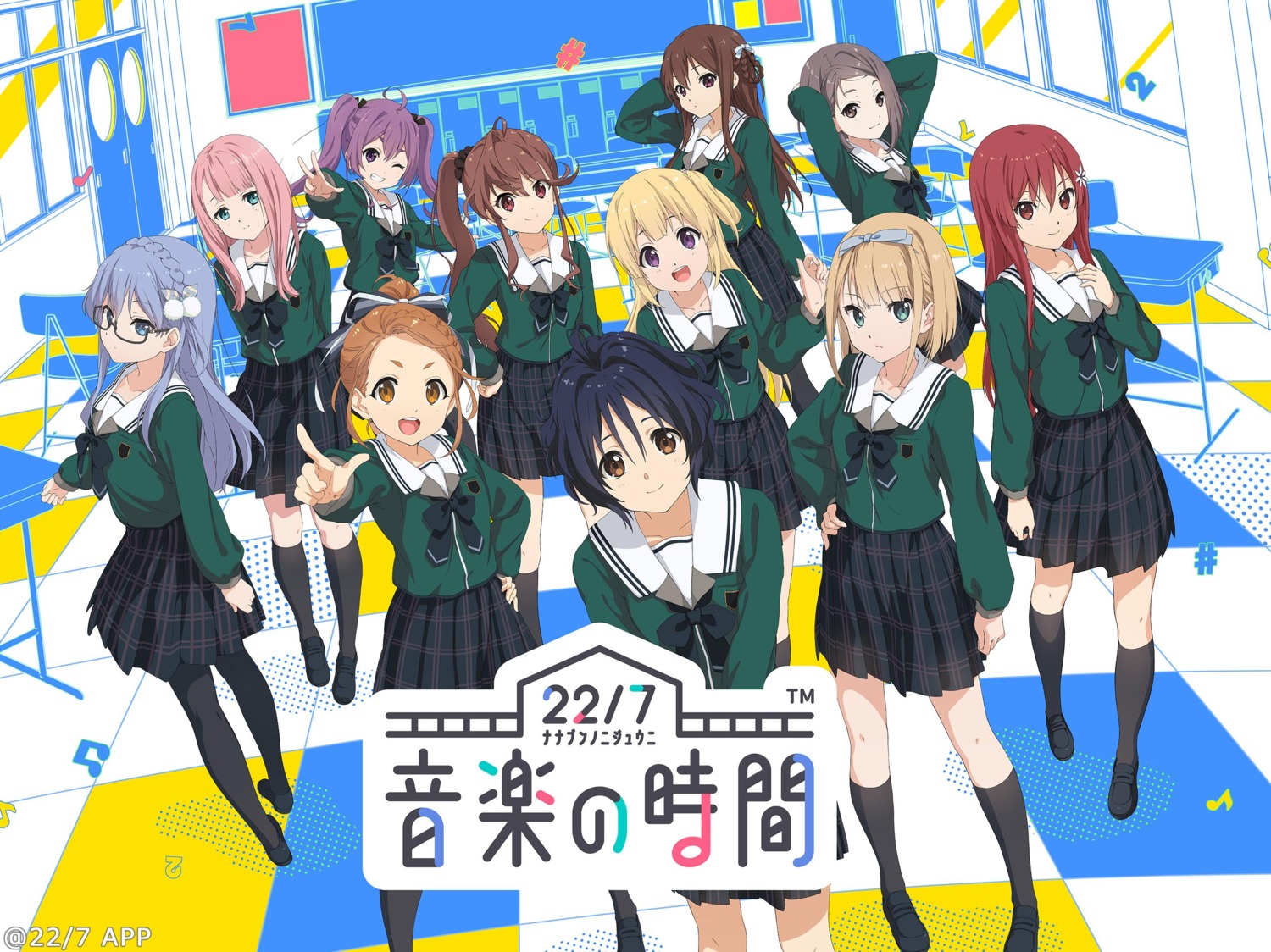 22/7, fujima_sakura, hiragi_tsubomi, kamiki_mikami, kouno_miyako, maruyama_akane, megane, pantyhose