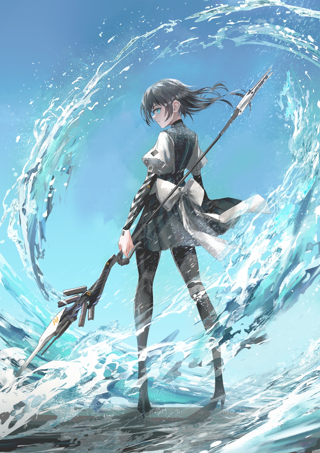 heels, pantyhose, skirt_lift, swav, weapon
