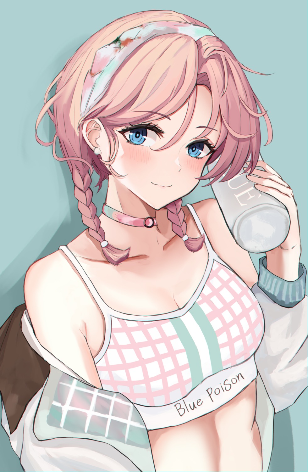 arknights, bilei, blue_poison_(arknights), bra, cleavage, open_shirt