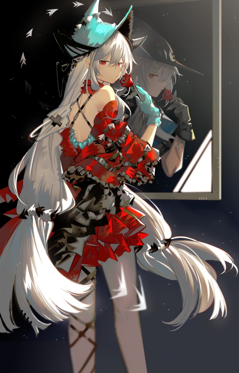 arknights, no_bra, rin_lingsong, skadi_(arknights)