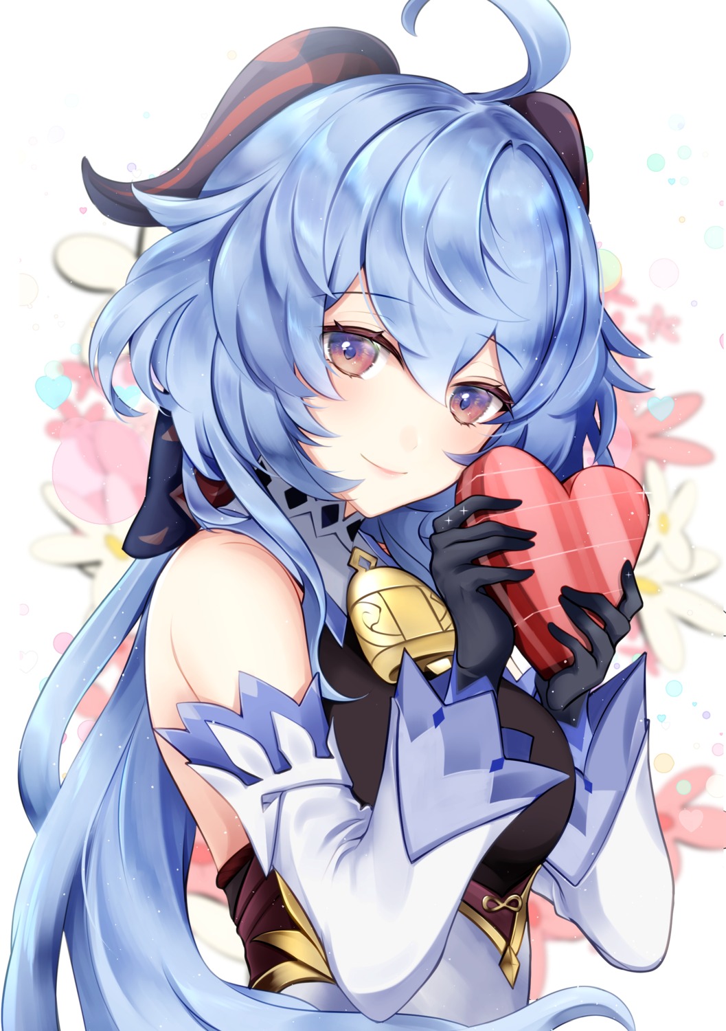 asian_clothes, ganyu, genshin_impact, horns, so_aoi22, valentine