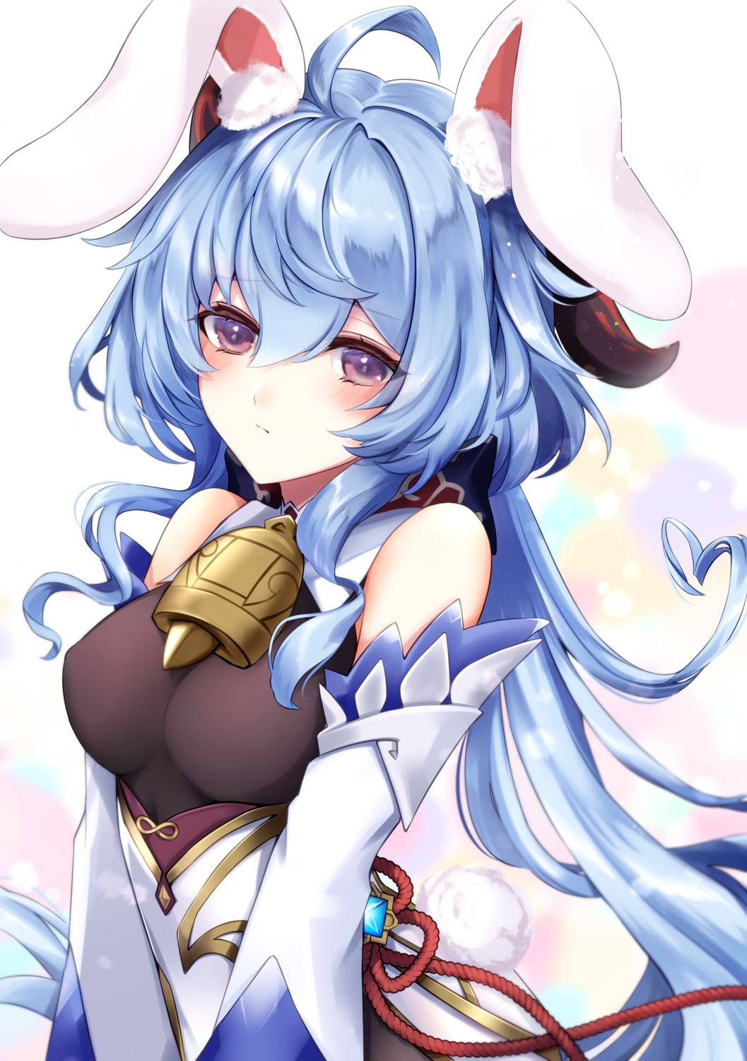 animal_ears, asian_clothes, bunny_ears, ganyu, genshin_impact, horns, so_aoi22, tail