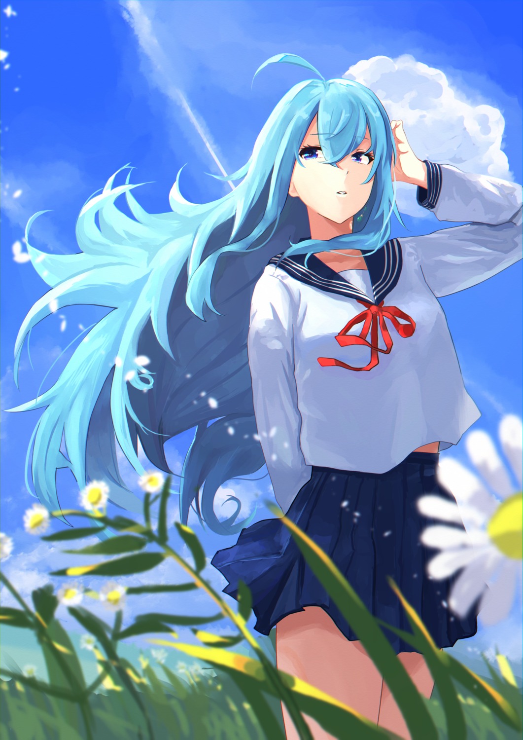 praticatan000, seifuku, skirt_lift, vivy, vivy_-fluorite_eye's_song-