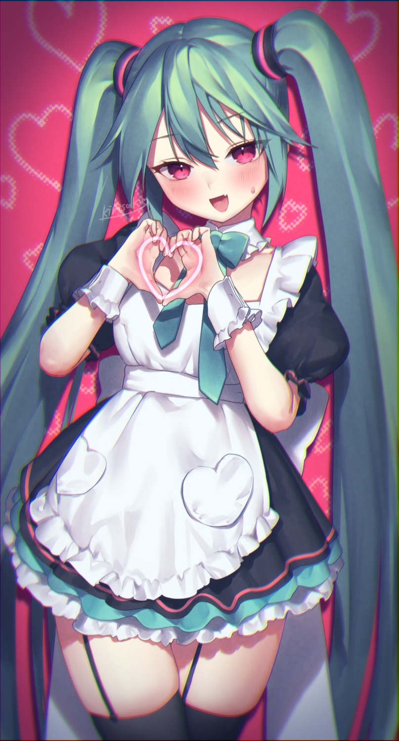 hatsune_miku, kirisaki_shuusei, maid, stockings, thighhighs, vocaloid