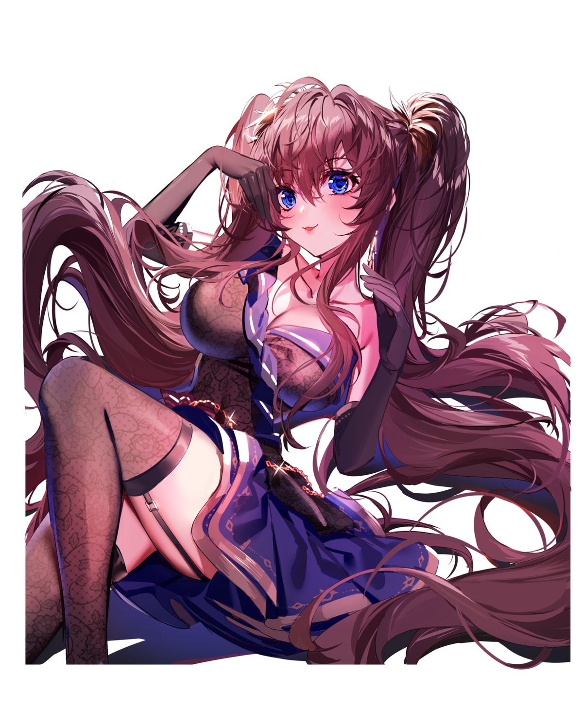 baocaizi, cleavage, fishnets, ichinose_shiki, skirt_lift, stockings, the_idolm@ster, the_idolm@ster_cinderella_girls