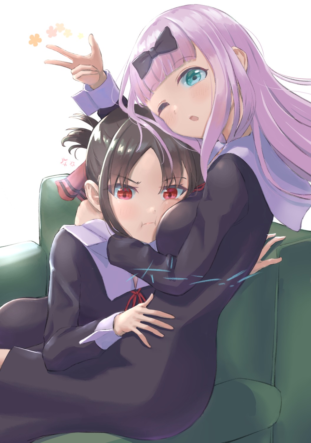 fujiwara_chika, kaguya-sama_wa_kokurasetai_~tensai-tachi_no_renai_zunousen~, seifuku, shinomiya_kaguya, umirororo