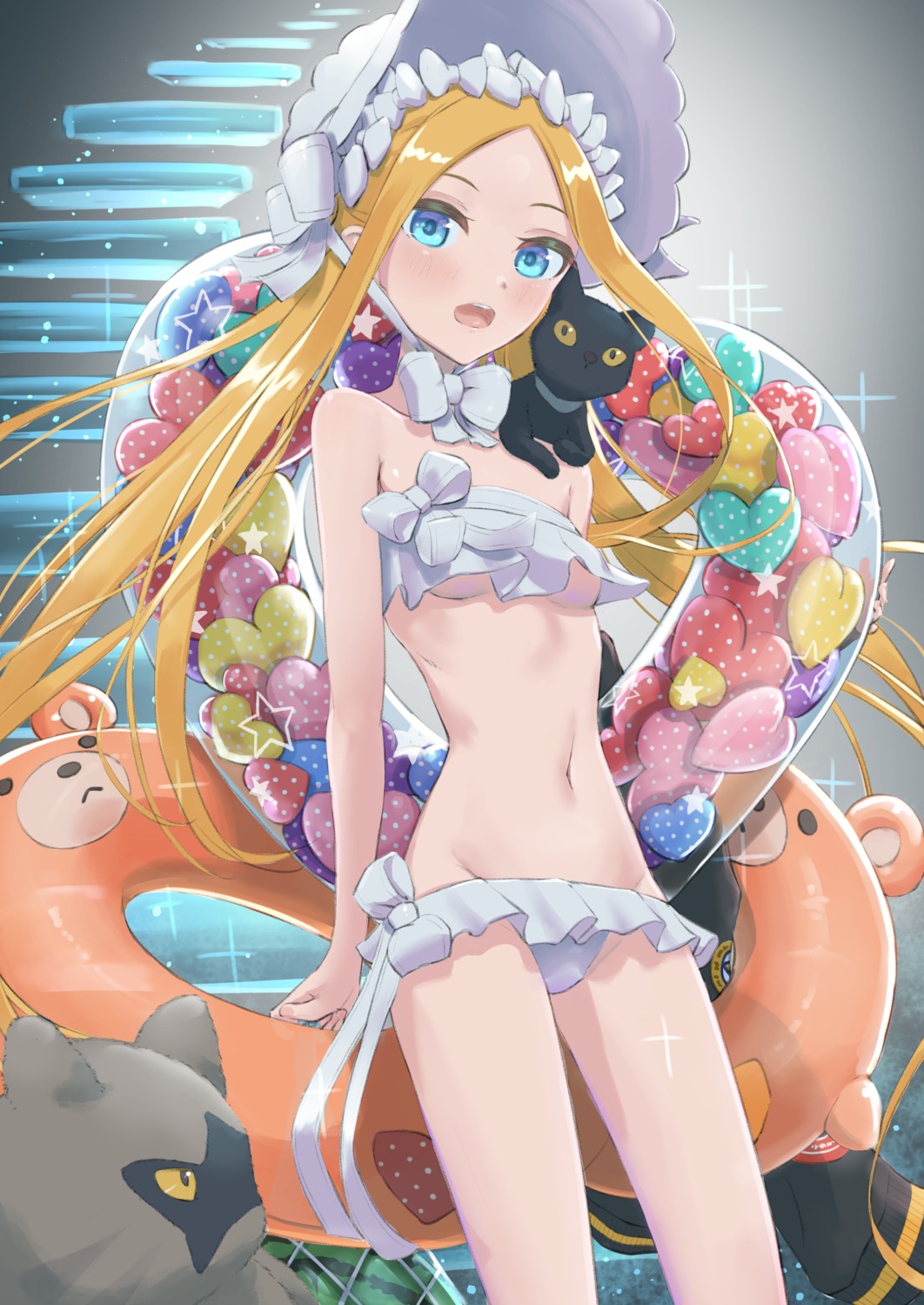 abigail_williams_(fate), bikini, fate/grand_order, neko, swimsuits, umirororo, underboob