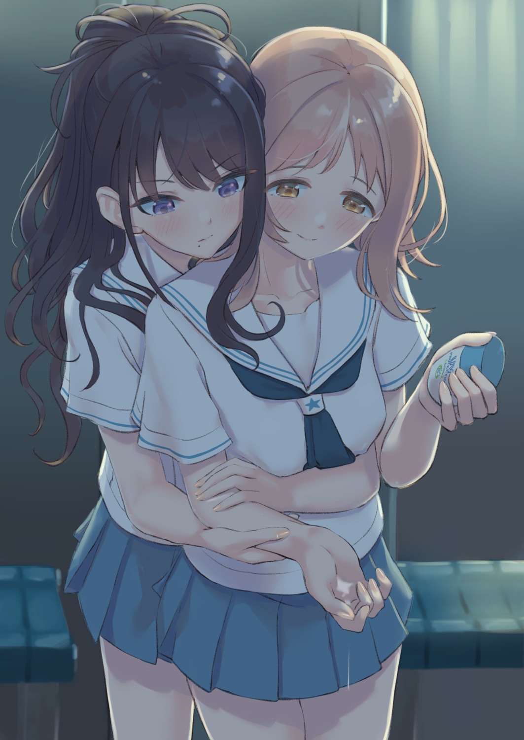 cream, kazano_hiori, sakuragi_mano, seifuku, the_idolm@ster, the_idolm@ster_shiny_colors, umirororo, yuri